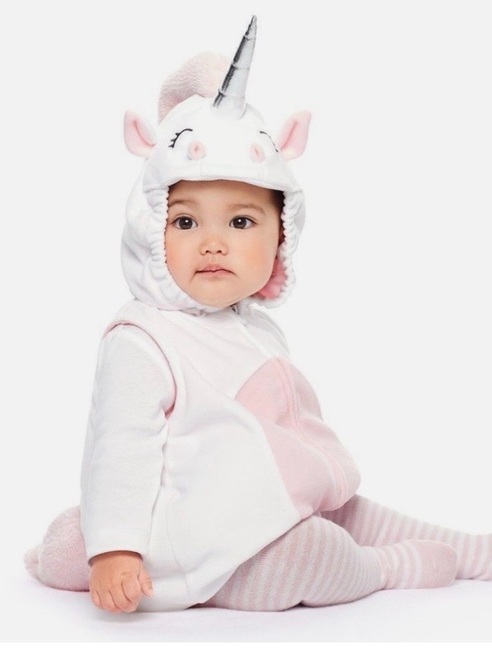 Carter's White & Light Pink Unicorn Hooded Baby 3-Piece Costume